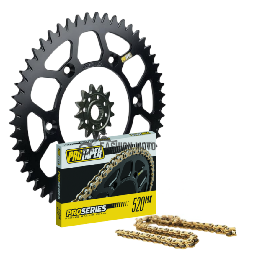 ProTaper Front & Rear Black Sprocket Chain Kit Honda 93-09 XR650L / 93-24 XR600R