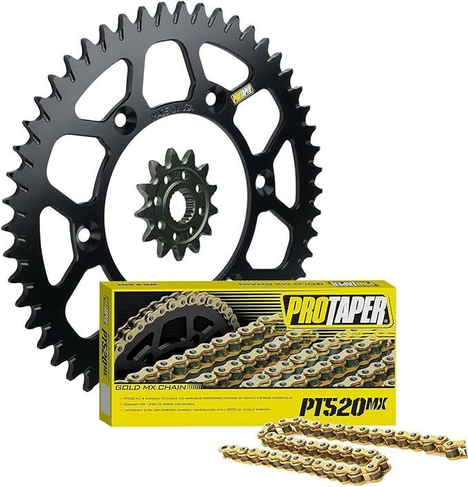 ProTaper Front & Rear Black Sprocket Chain Kit Honda 93-09 XR650L / 93-24 XR600R