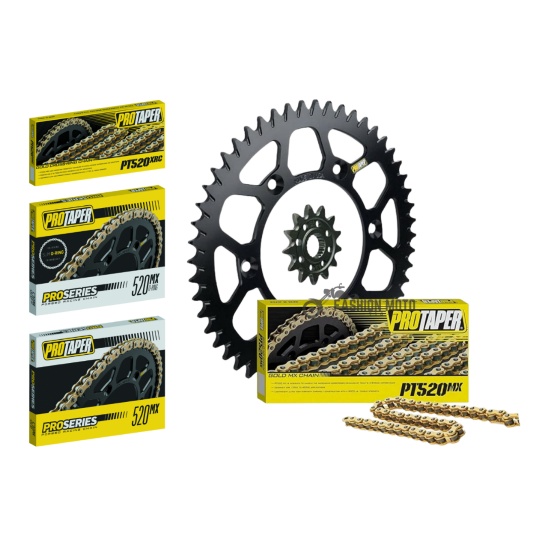 ProTaper Front & Rear Black Sprocket Chain Kit Honda 93-09 XR650L / 93-24 XR600R